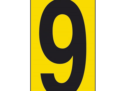 NUMERO ADESIVO NERO FONDO GIALLO MM 56X100