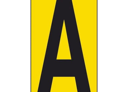LETTERA ADESIVA NERA FONDO GIALLO MM 56X100 (A)