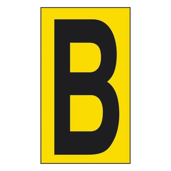 LETTERA ADESIVA NERA FONDO GIALLO MM 56X100 (B)