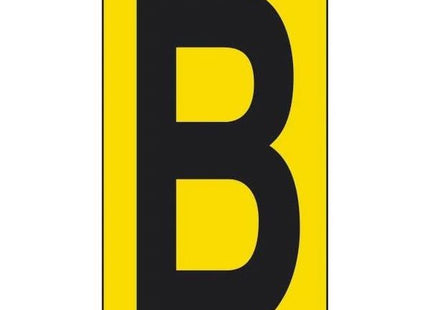 LETTERA ADESIVA NERA FONDO GIALLO MM 56X100