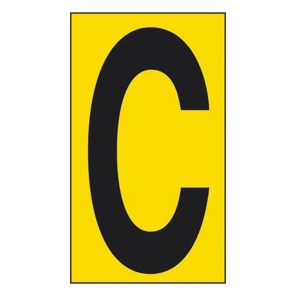 LETTERA ADESIVA NERA FONDO GIALLO MM 56X100 (C)