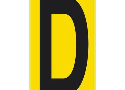 LETTERA ADESIVA NERA FONDO GIALLO MM 56X100