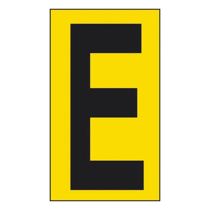LETTERA ADESIVA NERA FONDO GIALLO MM 56X100 (E)