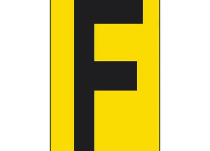 LETTERA ADESIVA NERA FONDO GIALLO MM 56X100 (F)