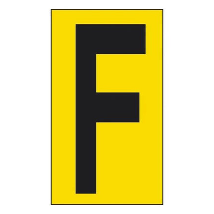 LETTERA ADESIVA NERA FONDO GIALLO MM 56X100 (F)