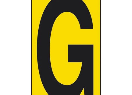 LETTERA ADESIVA NERA FONDO GIALLO MM 56X100 (G)