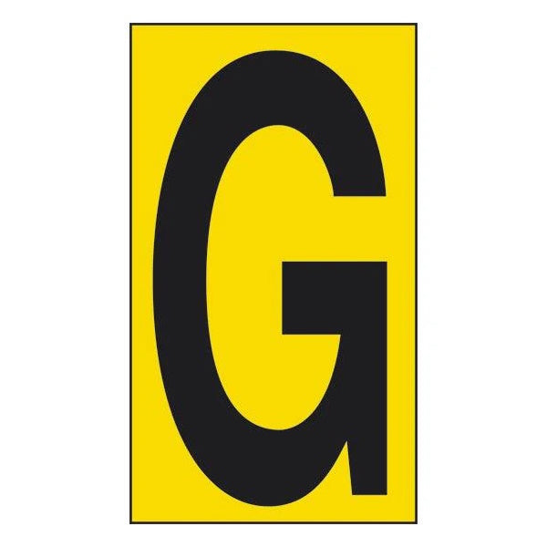 LETTERA ADESIVA NERA FONDO GIALLO MM 56X100 (G)