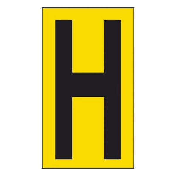 LETTERA ADESIVA NERA FONDO GIALLO MM 56X100 (H)