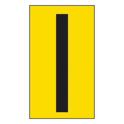 LETTERA ADESIVA NERA FONDO GIALLO MM 56X100 (I)