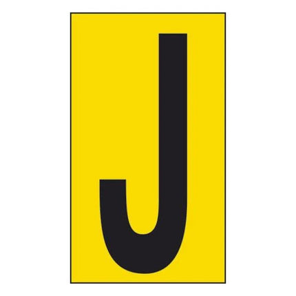 LETTERA ADESIVA NERA FONDO GIALLO MM 56X100 (J)