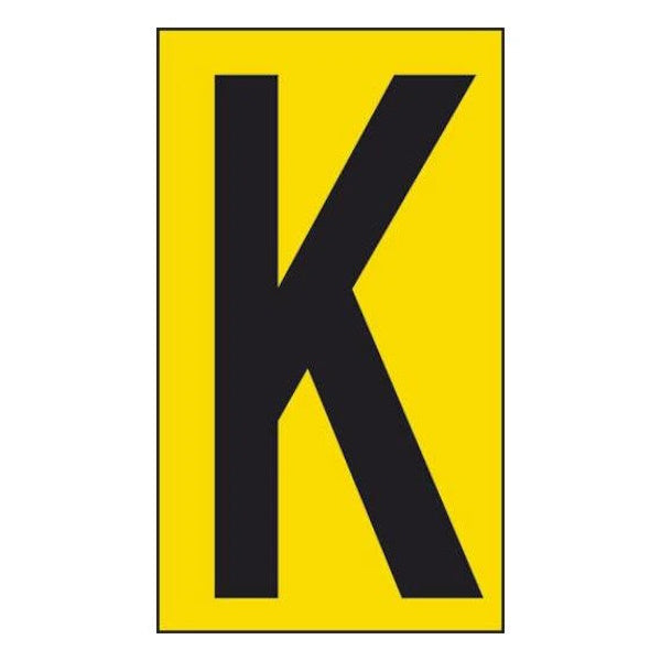 LETTERA ADESIVA NERA FONDO GIALLO MM 56X100 (K)