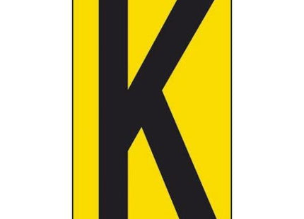 LETTERA ADESIVA NERA FONDO GIALLO MM 56X100