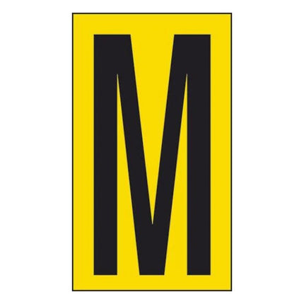 LETTERA ADESIVA NERA FONDO GIALLO MM 56X100 (M)