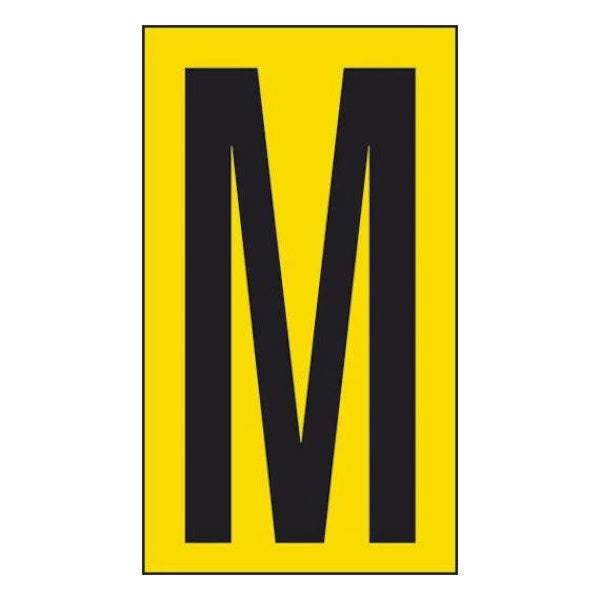 LETTERA ADESIVA NERA FONDO GIALLO MM 56X100 (M)