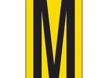 LETTERA ADESIVA NERA FONDO GIALLO MM 56X100