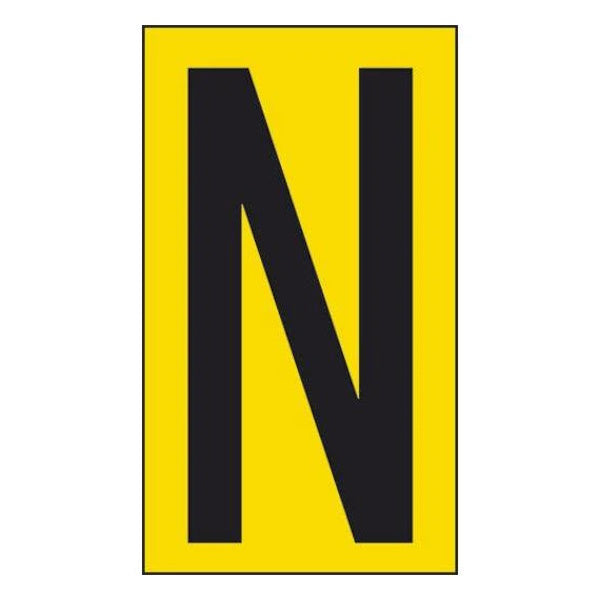 LETTERA ADESIVA NERA FONDO GIALLO MM 56X100 (N)