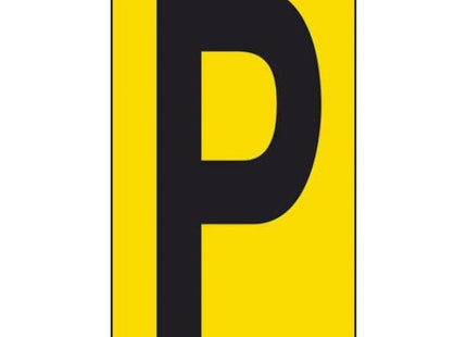 LETTERA ADESIVA NERA FONDO GIALLO MM 56X100 (P)