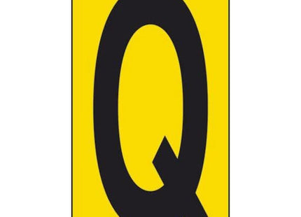 LETTERA ADESIVA NERA FONDO GIALLO MM 56X100 (Q)