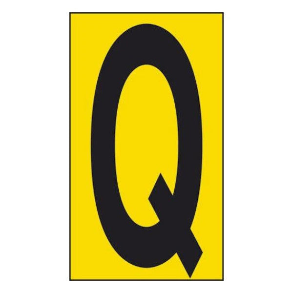 LETTERA ADESIVA NERA FONDO GIALLO MM 56X100 (Q)