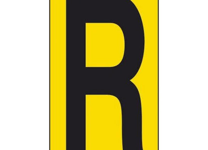 LETTERA ADESIVA NERA FONDO GIALLO MM 56X100 (R)
