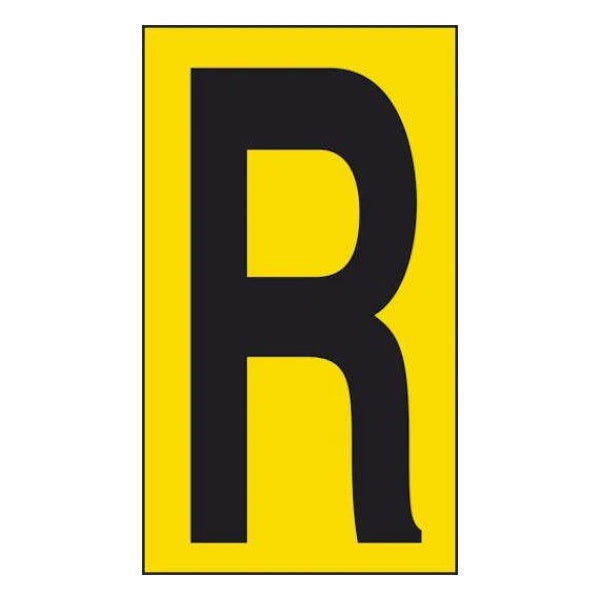 LETTERA ADESIVA NERA FONDO GIALLO MM 56X100 (R)