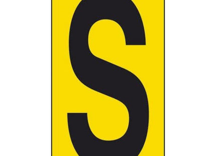 LETTERA ADESIVA NERA FONDO GIALLO MM 56X100 (S)