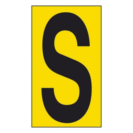 LETTERA ADESIVA NERA FONDO GIALLO MM 56X100 (S)