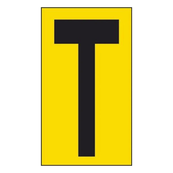 LETTERA ADESIVA NERA FONDO GIALLO MM 56X100 (T)