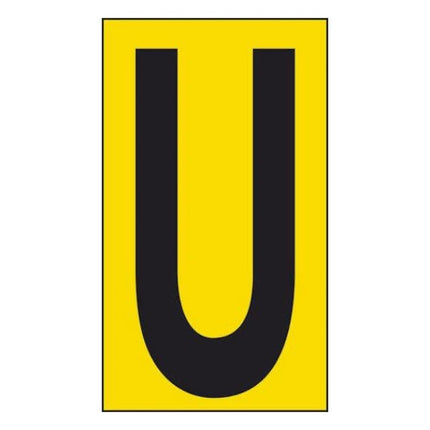 LETTERA ADESIVA NERA FONDO GIALLO MM 56X100 (U)