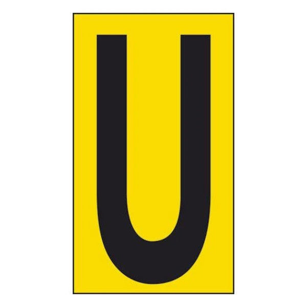 LETTERA ADESIVA NERA FONDO GIALLO MM 56X100 (U)
