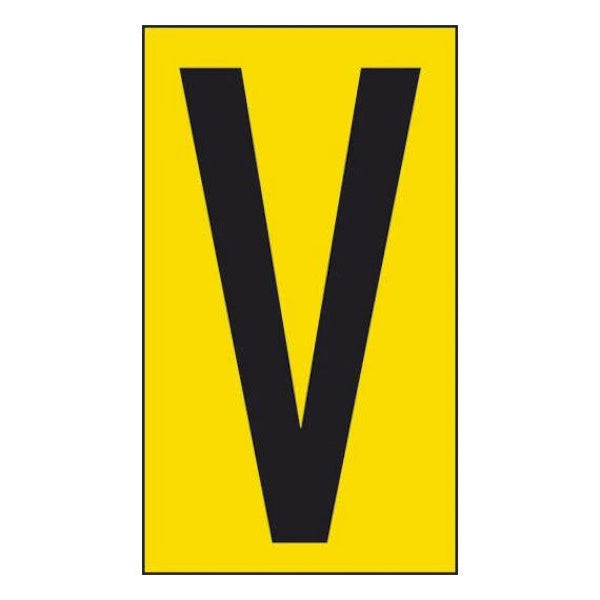 LETTERA ADESIVA NERA FONDO GIALLO MM 56X100 (V)