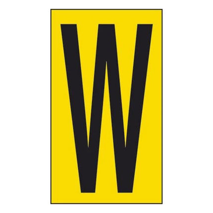LETTERA ADESIVA NERA FONDO GIALLO MM 56X100 (W)