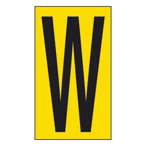 LETTERA ADESIVA NERA FONDO GIALLO MM 56X100 (W)