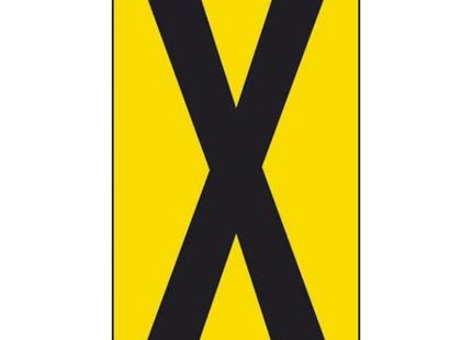 LETTERA ADESIVA NERA FONDO GIALLO MM 56X100 (X)