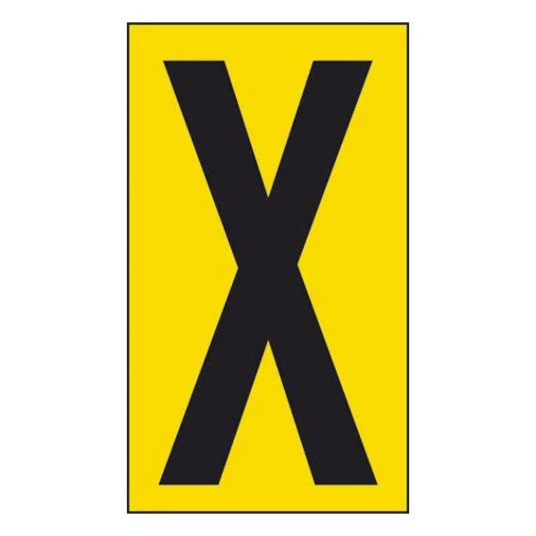 LETTERA ADESIVA NERA FONDO GIALLO MM 56X100 (X)