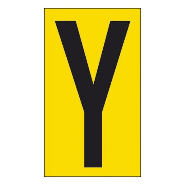 LETTERA ADESIVA NERA FONDO GIALLO MM 56X100 (Y)
