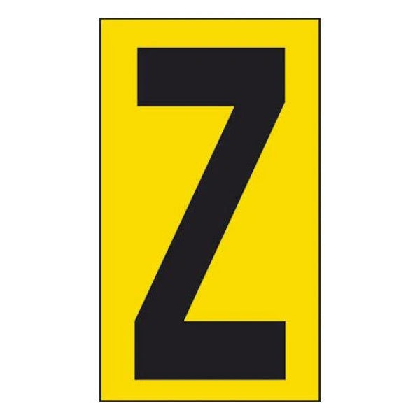 LETTERA ADESIVA NERA FONDO GIALLO MM 56X100 (Z)