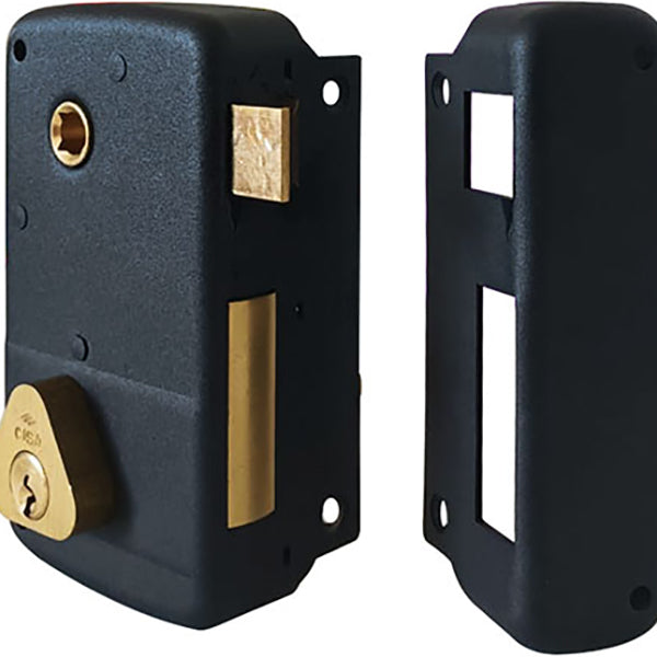CISA SERRATURA DA APPLICARE CILINDRO E QUADRO MANIGLIA NERO OPACO