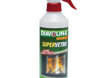 DIAVOLINA SUPERVETRO DETERGENTE PER VETRI STUFE E CAMINI SPRAY ML500