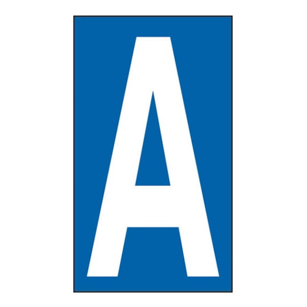 LETTERA ADESIVA BIANCA FONDO BLU MM 56X100 (A)*