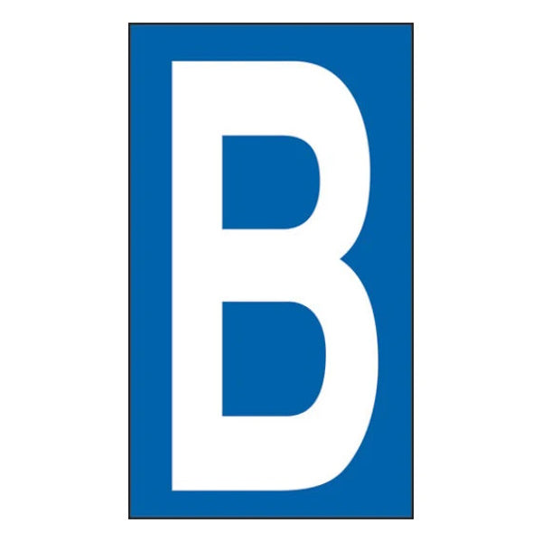 LETTERA ADESIVA BIANCA FONDO BLU MM 56X100 (B)*