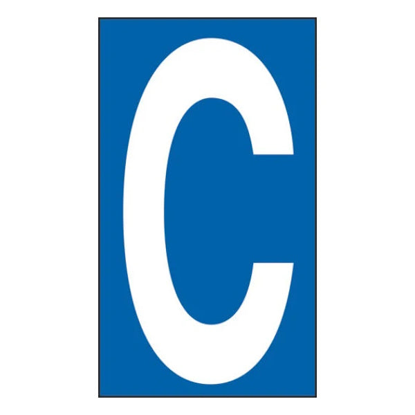 LETTERA ADESIVA BIANCA FONDO BLU MM 56X100 (C)*