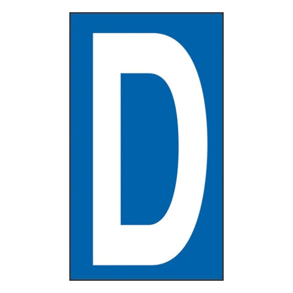 LETTERA ADESIVA BIANCA FONDO BLU MM 56X100 (D)*