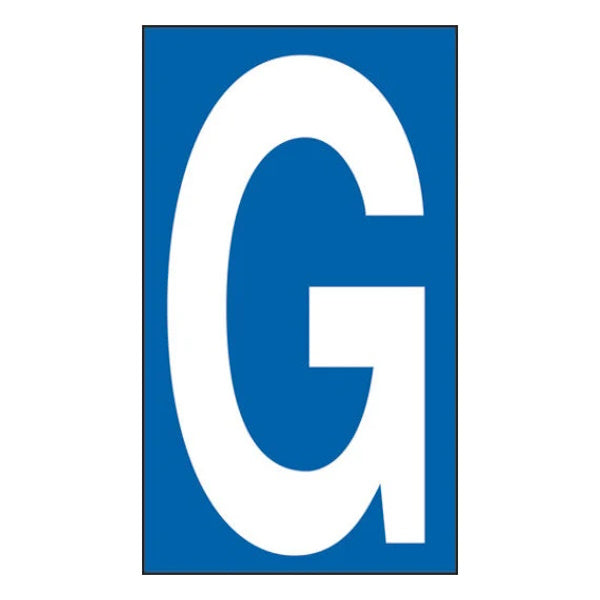 LETTERA ADESIVA BIANCA FONDO BLU MM 56X100 (G)*