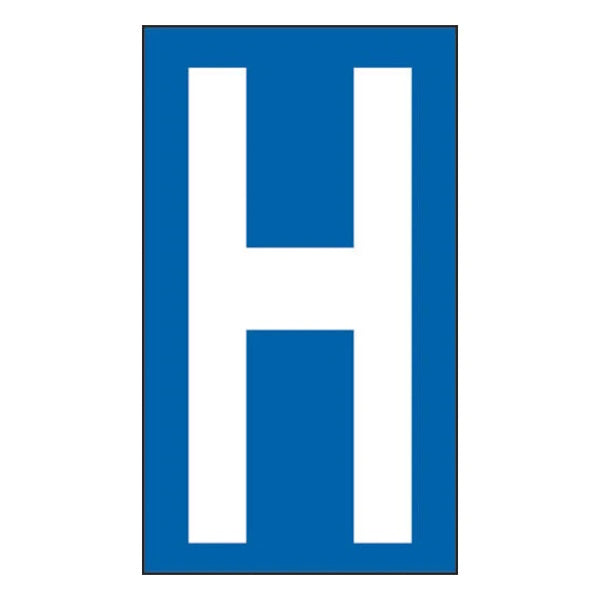 LETTERA ADESIVA BIANCA FONDO BLU MM 56X100 (H)*