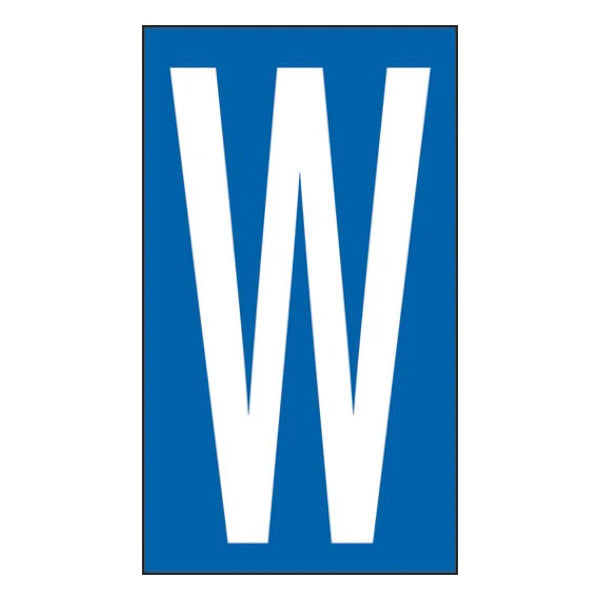 LETTERA ADESIVA BIANCA FONDO BLU MM 56X100 (W)*