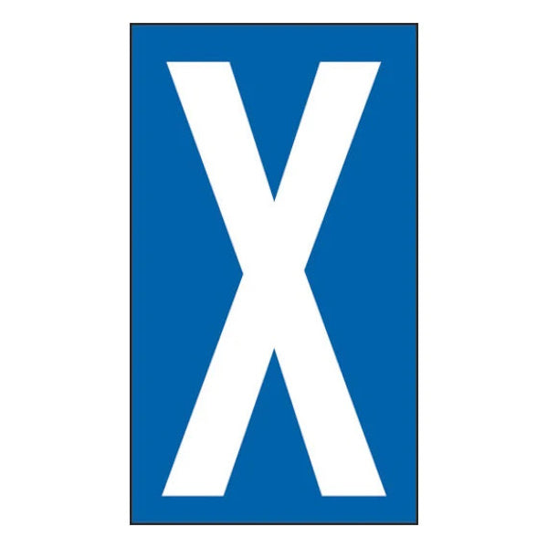 LETTERA ADESIVA BIANCA FONDO BLU MM 56X100 (X)*