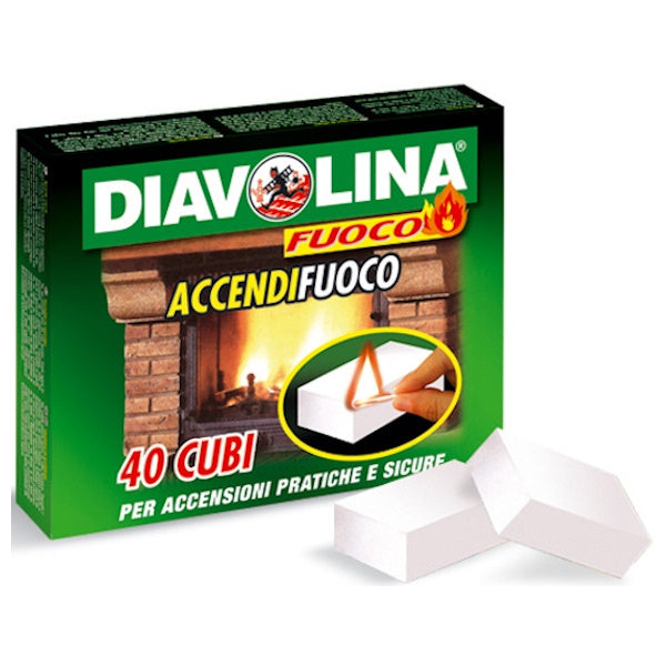 DIAVOLINA ACCENDIFUOCO CONFEZIONE STANDARD DA 40 CUBI