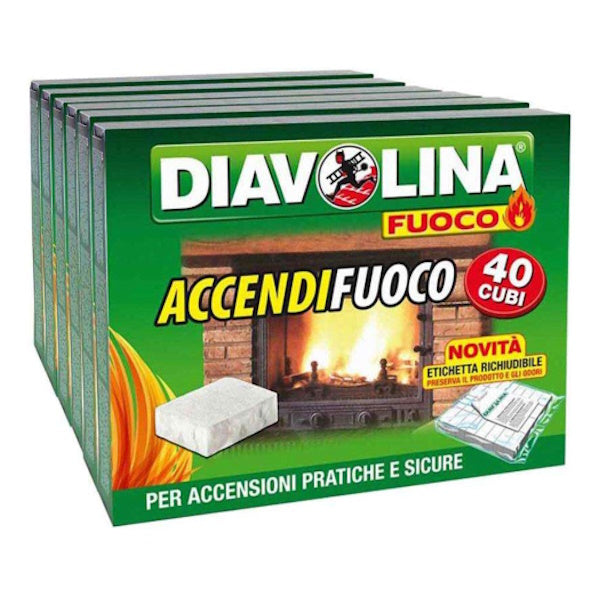 DIAVOLINA ACCENDIFUOCO CONFEZIONE MAXI DA 6X40 CUBI