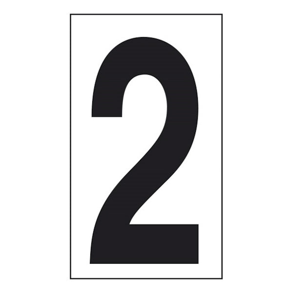 NUMERO ADESIVO NERO FONDO BIANCO MM125X 70